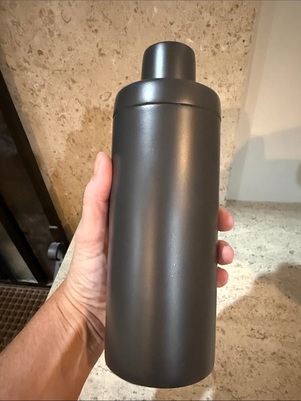 West Elm Matte Black Cocktail Shaker - Two Piece Sleek Home Bar Accessory